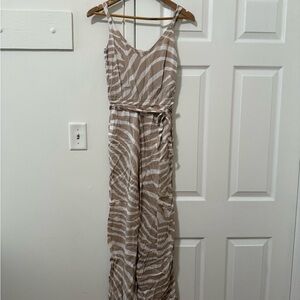 H&M Tan Zebra Print Jumpsuit